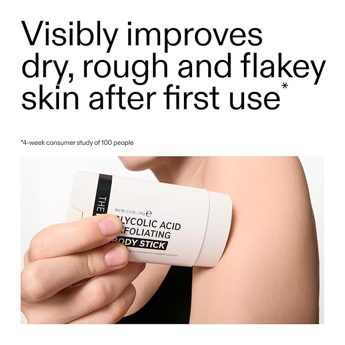 The INKEY List Glycolic Acid Exfoliating Body Stick - Deep Exfoliation for Rough, Bumpy Skin, Fragrance Free, Targets KP & Ingrown Hairs, Suitable For All Skin Types