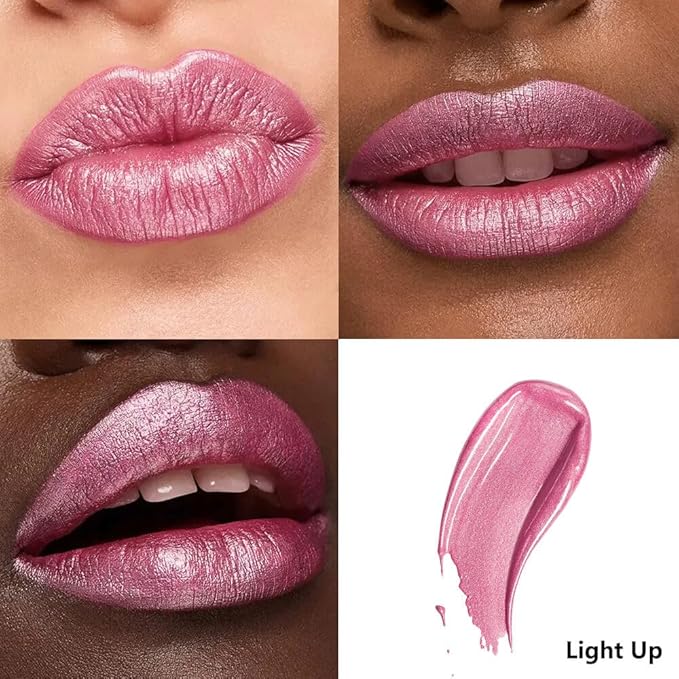 ilembane Metallic Liquid Lipstick Nude Maube Pink– High Pigment Long-Lasting Waterproof Shimmer Lip Gloss, Non-Sticky, Smudge-Proof, Party & Daily Wear (Light Up)
