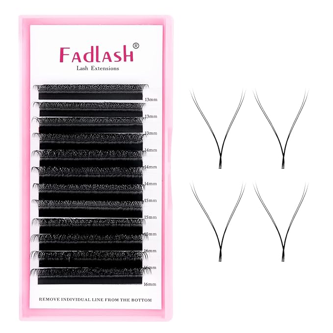 Y Lashes Extensions D Curl Mixed Tray Y Eyelash Extensions 2D 4D Premade Fans Weave Y Shape Faux Mink Matte Volume Lash Extensions Pre Fanned Wispies Crisscross (YY-0.07D, 13-16mm)