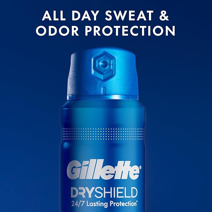 Gillette Dry Spray Antiperspirant and Deodorant for Men, 24/7 Sweat & Odor Protection, Anti-White Mark Technology, Arctic Ice Scent, 4.3 oz (Pack of 3)