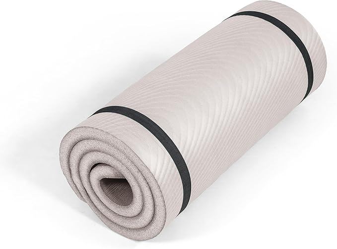 Tone Fitness 1-Inch Thick Yoga Mat | High-Density, Non-slip Exercise Mat with Carrying Strap for Yoga, Pilates, & Home Gym Workouts | Multiple Options