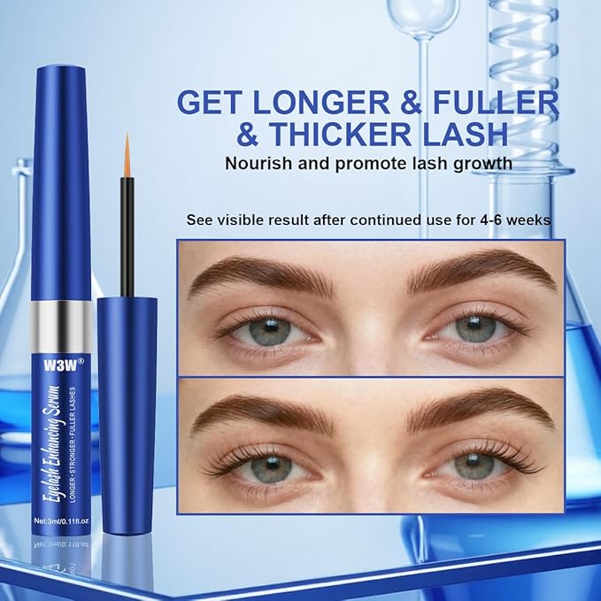 Eyelash Serum,Natural Lash Serum Eyelash Growth Serum,3 ML Lash Serum for Eyelash Growth,Boost Lash Enhancing Serum for Natural Longer, Fuller,and Thicker Lashes (Dark Blue)