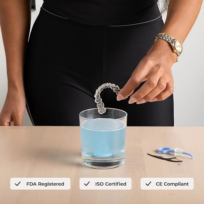 PUL Retainer Cleaner Tablets - Aligner Cleaner for Invisalign and Clear Aligners, Daily Retainer Cleaning Tablets and Denture Cleaner Tablets - Removes Odor, Stains and Plaque - 30 Day Supply