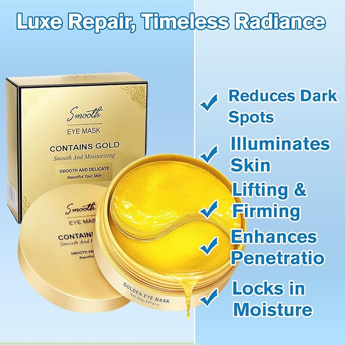 Lktvys Gold Eye Patches 2-Pack (120 PCS) - Anti-Wrinkle & Firming Under Eye Gel Mask, Instantly Brighten Dark Circles, Luxury Collagen Treatment for Women, Wrinkle Patches for Eye Area