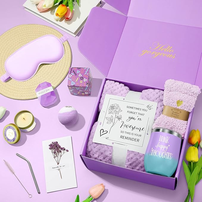 Valentines Day Gifts for Her Women Daughter Girlfriend Wife, Happy Birthday Gifts for Women Mom Her Friend Sister Wife Grandma, Self Care Gift Get Well Relaxing Spa Galentines Day Gift Basket Set