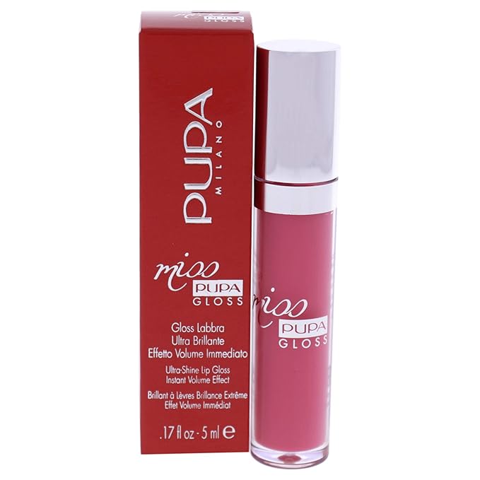 PUPA Milano Miss PUPA Milano Lip Gloss - Shiny, Smooth, Plump - Soft, Innovative Gel Texture - Glides Smoothly On Lips - For A Moisturizing And Volume Enhancing Effect - 303 Extreme Fuchsia - 0.17 OZ