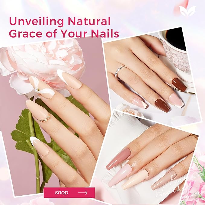 Morovan Nude Nail Polish Set: 6PC Neutral Pink Milky Skin Color Nail Polish Kit Pale Beige Cream Taupe Tan Brown Natural Mini Summer Manicurist Beautify Women Girls Gift