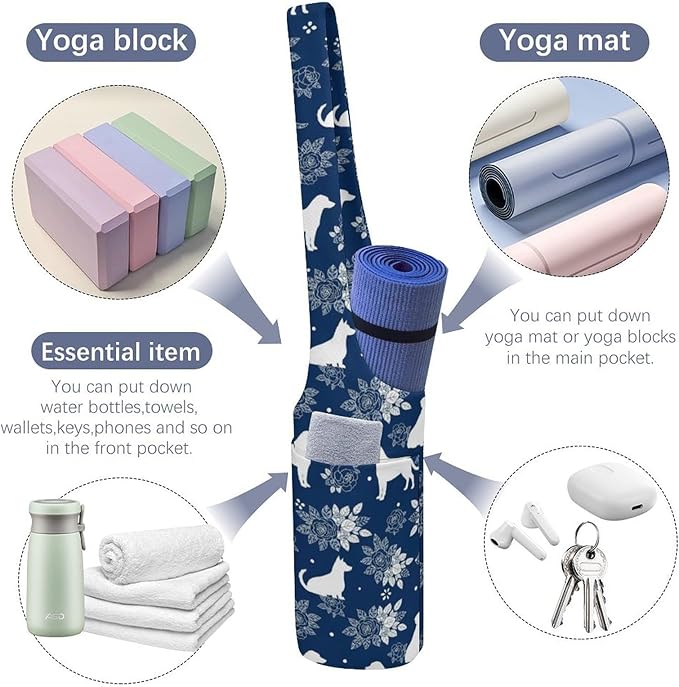 Stylish Yoga Mat Bag for Women Exercise Mat Holder with Shoulder Strap Yoga Mats Totes Sports Storage Bag