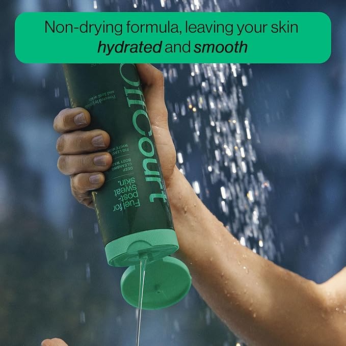 OffCourt Sulfate-Free Body Wash for Men & Women - Non-Drying Exfoliator with Glycolic & Lactic Acids Leaves Skin Fresh & Smooth with Fig Leaves and White Musk Scent, 14 Fl. Oz (Pack of 1)