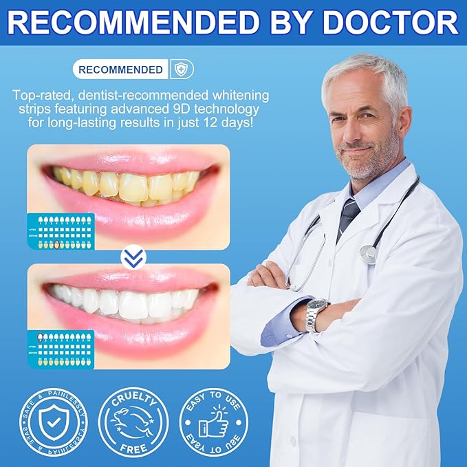 Sensitive Teeth Whitening Strips Kit - 28 Strips Whitener Safe Whitestrip,14 Treatments Sodium Hydroxide Teeth Whitener for Coffee, Wine, Tobacco, and Other Stains