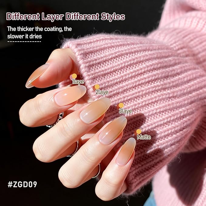 Jelly Nail Polish Set, 10 Color With 2Pcs Base and Top Coat Quick Dry High Gloss Shine Nail Polish Non Gel Translucent Milky White Nude Pink Color Holiday Gift Giving