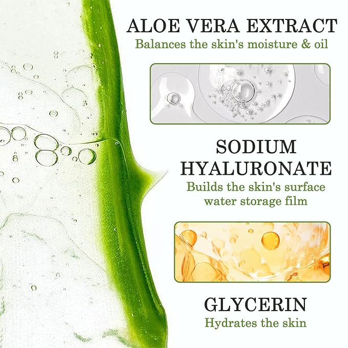 DWDiWen 16PCS Aloe Vera Gel for Face,Hydrating Organic Aloe Vera Gel,Instant Cooling,Refreshing After Sun Care Lotion,Travel Size After Sun Care Lotion for Face and Body,All Skin Types, 1.05 Oz