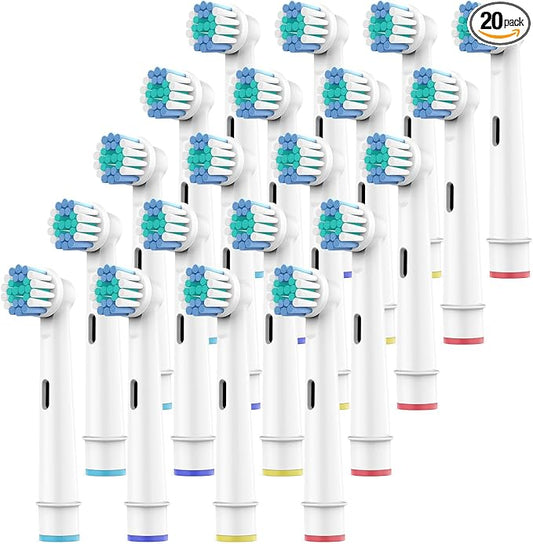 Toothbrush Heads for Oral B, 20 Pack Professional Electric Toothbrush Replacement Heads Medium Soft Dupont Bristles Replacement Toothbrush Heads Precision Clean Brush Heads Refills