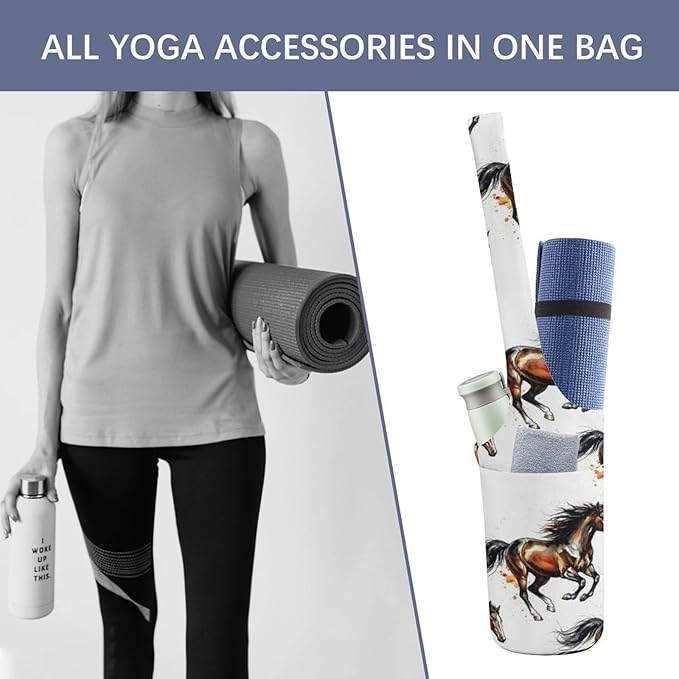 Large Yoga Mat Bag Fit Most Size for Ladies Yoga Mats Carrier Bags Multi-Functional Exercise Mat Holder Storage Bag