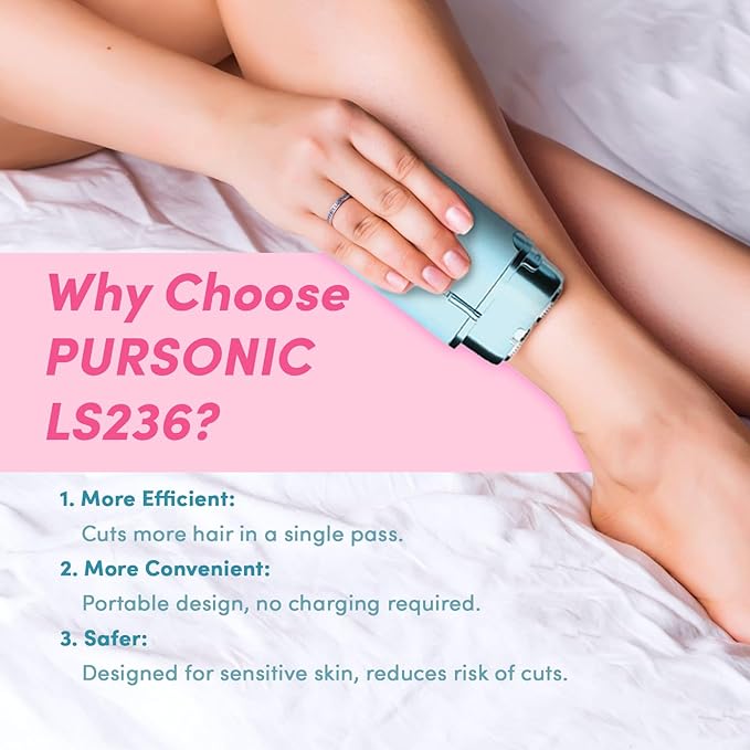 PURSONIC Electric Shaver for Women - Painless Facial Hair Remover, Bikini & Pubic Trimmer, Epilator