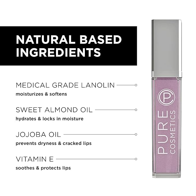 Pure Illumination Light-Up Lip Gloss with LED-Lit Applicator Brush + Side Mirror, Non-Sticky, Moisturizing Hydrating Lip Glosses with Lanolin, Jojoba Oil, & Vitamin E, Oopsy Daisy