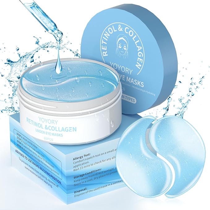 YOYORY Under Eye Patches Masks - Reduce Puffy Eyes, Dark Circles,Undereye Bags, Wrinkles,Infused Peptide Collagen and Hyaluronic Acid,Vegan Cruelty-Free Self Care