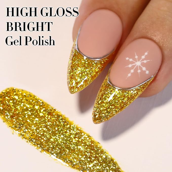Double Rhythm 15ML Glitter Gel Polish Shimmer Reflective Holographic Color Magnetic for Nail Art Salon DIY at Home (B1126)