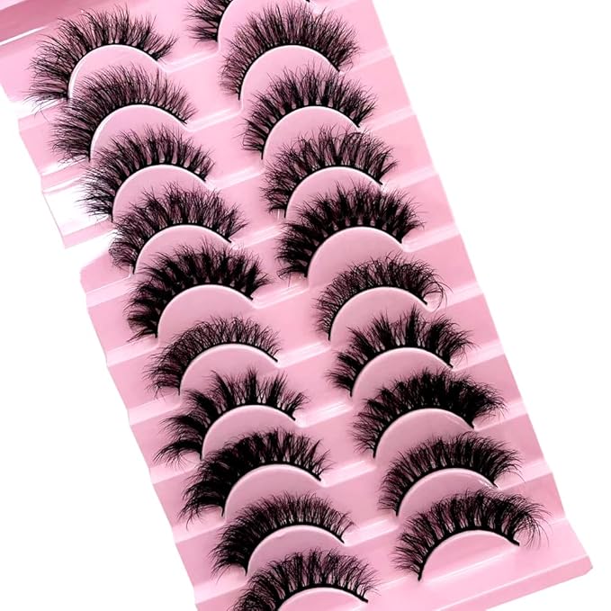 HBZGTLAD Soft Mink Eyelashes 3D Curl Winged End Eye Elongated Fake Lashes Thick Handmade Natural False Eyelash Messy Cross Lash Wholesale (G1-002)