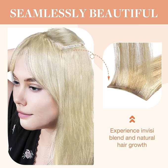 GOO GOO Invisi Edge Clip in Hair Extensions Set, 22inch 160g, 4pcs Injected Seamless PU Clip ins and 3pcs Classical PU Clip ins, Virgin Real Human Hair, #P18D/22F