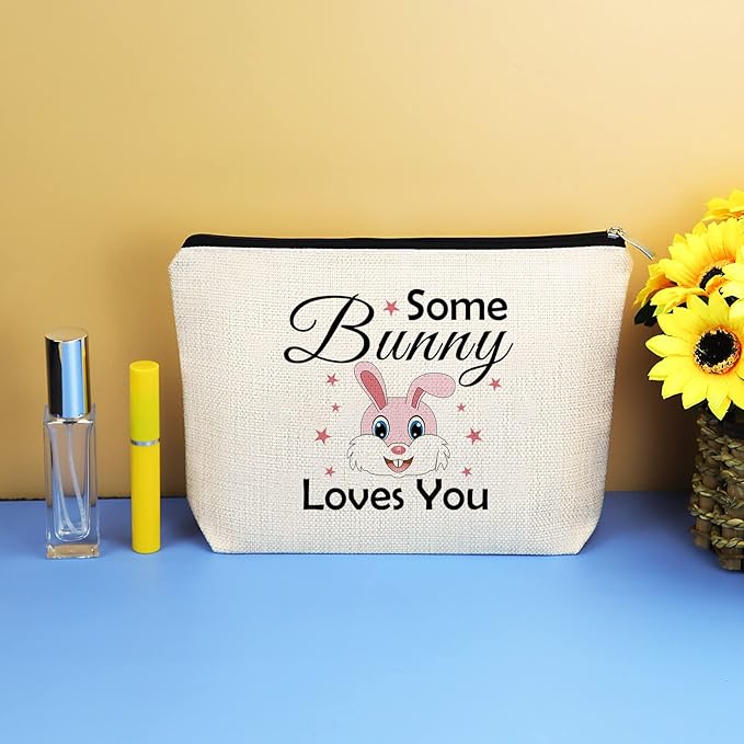 Bunny Lover Gifts Makeup Bag Rabbit Gift for Women Rabbit Lover Gift for Girls Bunny Themed Gift Idea Cosmetic Bag Bunny Girls Gifts Birthday Christmas Easter Gift for Friends Daughter Sister