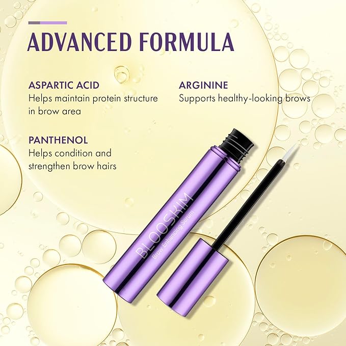 Blooskim Eyebrow Growth Serum for Women & Men – Natural Brow Enhancing Serum to Grow Thicker, Fuller Brows Fast – Nourishing Eyebrow Hair Growth