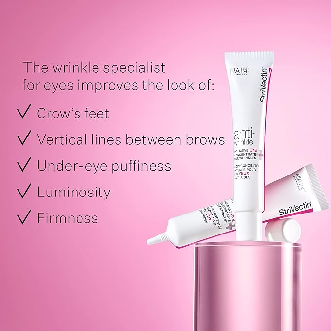 StriVectin Anti-Wrinkle Intensive Eye Cream Concentrate for Wrinkles PLUS, Targets Crow's Feet, Firmness, Puffiness & Dark Circles,White, 0.25 Fl oz (Pack of 1)