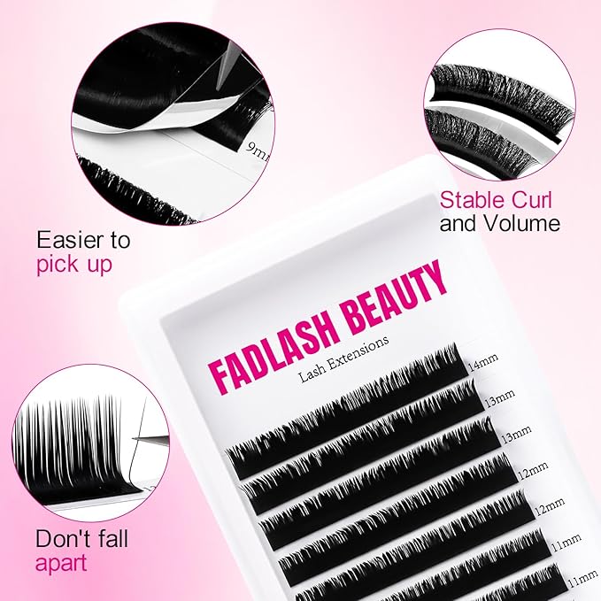 Lash Extension 0.15 J Curl Classic Lash Extensions 8-14mm Mixed Tray Soft Matte Dark Eyelash Extension Professional Supplies for Eyelash Techs(0.15-J,8-14mm)