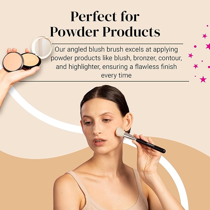 KESHIMA Angled Blush Brush & Bronzer - Premium Contour Brush for Blush, Bronzer & Powder Makeup Application - Vegan, Cruelty-Free