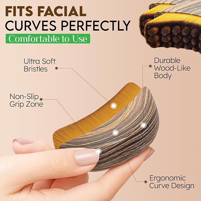 Lymphatic Contour Face Brush,Contour Face Brush for Lymphatic Drainage,Dry Lymphatic Drainage Massager,Ergonomically Designed to Fit The Skin Precisely-2PCS