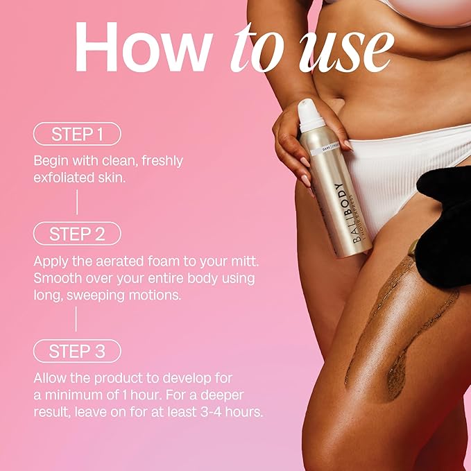 Bali Body 1-Hour Express Self Tanner Foam – Dark Shade, Fast-Drying, Streak-Free, Lightweight Formula for a Natural, Flawless Tan – Self Tan, Fake Tan, Vegan & Cruelty-Free (127 ml/4.05 fl oz)