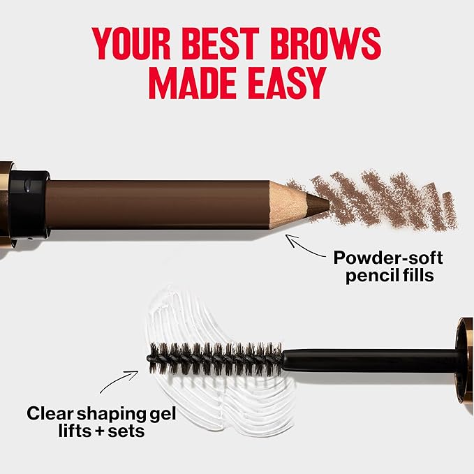 Revlon ColorStay Brow Fantasy, All In One Eyebrow Powder Pencil with Shaping Clear Gel, Gel Infused with Panthenol, Smudge-proof, 16HR Visibly Full Brows, 003 Medium Brown