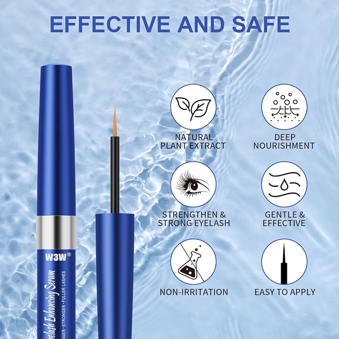 Eyelash Serum,Natural Lash Serum Eyelash Growth Serum,3 ML Lash Serum for Eyelash Growth,Boost Lash Enhancing Serum for Natural Longer, Fuller,and Thicker Lashes (Dark Blue)