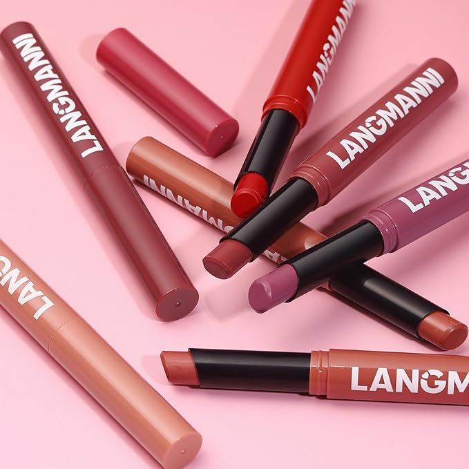 Jolilab 8Pcs Velvet Matte Lipstick Nude Matte Soft Dark Color Stick High Pigmented Long-Lasting Waterproof Lip Stick Lip Balm Beauty Cosmetics Gift for Women（01-06+11+12