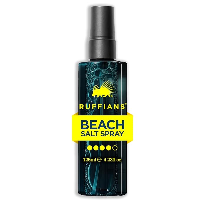 Ruffians Beach Salt Spray (4.23 Fl Oz / 125 ML) Sea Salt Spray for Men, Texturizing and Volumizing Mist for Hydrated, Shiny Hair, Texture Spray for Fine Hair, Natural Finish