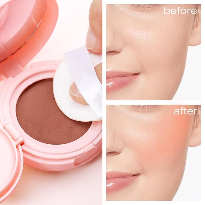 AFGHOZ Pink Cream Blush Powder, Matte Blush Shadow Mature Skin