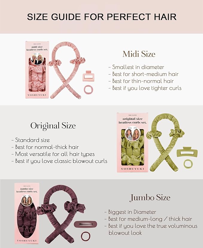 Heatless Curls Overnight Hair Curler to Sleep In Soft Large Jumbo Hair Rollers Flexi Rods for Long Hair Blowout Look Big Curl, No Heat Overnight Curls Satin Heatless Curling Rod Set with Claw Clip