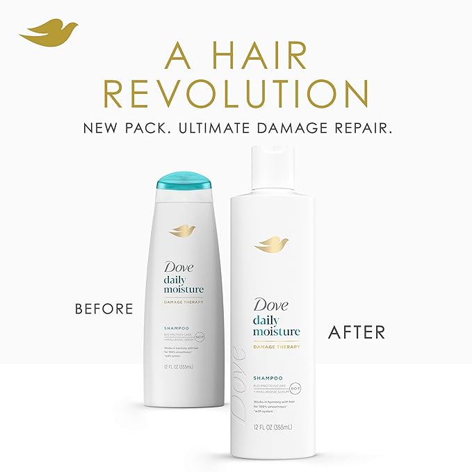 Dove Nutritive Solutions Moisturizing Shampoo 4 Count for Dry Hair Daily Moisture with Pro-Moisture Complex for Manageable and Smooth Hair 12 oz