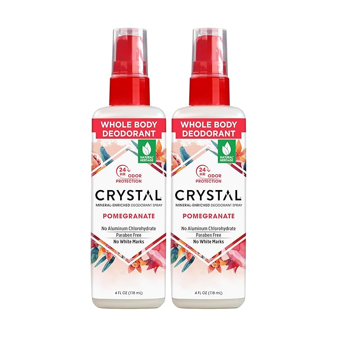 Crystal Mineral Deodorant Spray, Pomegranate, 4.0 oz, Pack of 2