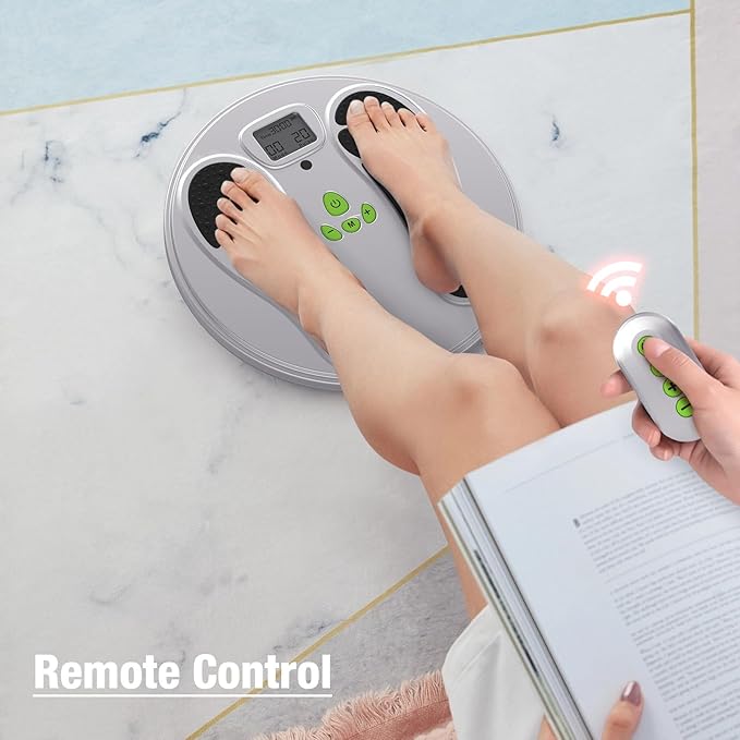 FDA Cleared - EMS Foot Massager for Neuropathy & Pain Relief, TENS Unit Foot Leg Stimulator for Circulation & Muscle Relaxation, Electric Feet Massager for Neuropathy, Gifts for Family Dad Mun Elder