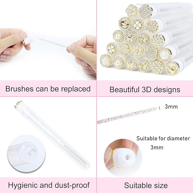 20pcs Mascara Wands Tube Reusable Lash Brush Golden Metal Tube Eyelash Brush Tubes Spoolies Lash Extension Brushes Applicators Makeup Tools (Golden Metal-MIX)