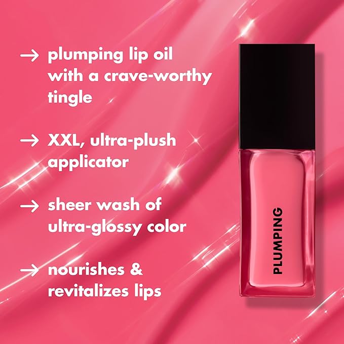 e.l.f. Glow Reviver Plumping Lip Oil, Tinted Lip Plumper For A High-Shine, Plump Finish, Infused With Jojoba Oil, Vegan & Cruelty-Free, Espresso Tonic