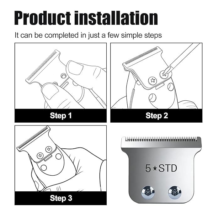 Replacement Blades for Wahl Detailer, 5 Star Hero, Razor Edger, and G Whiz trimmers,Silver 2 Pack