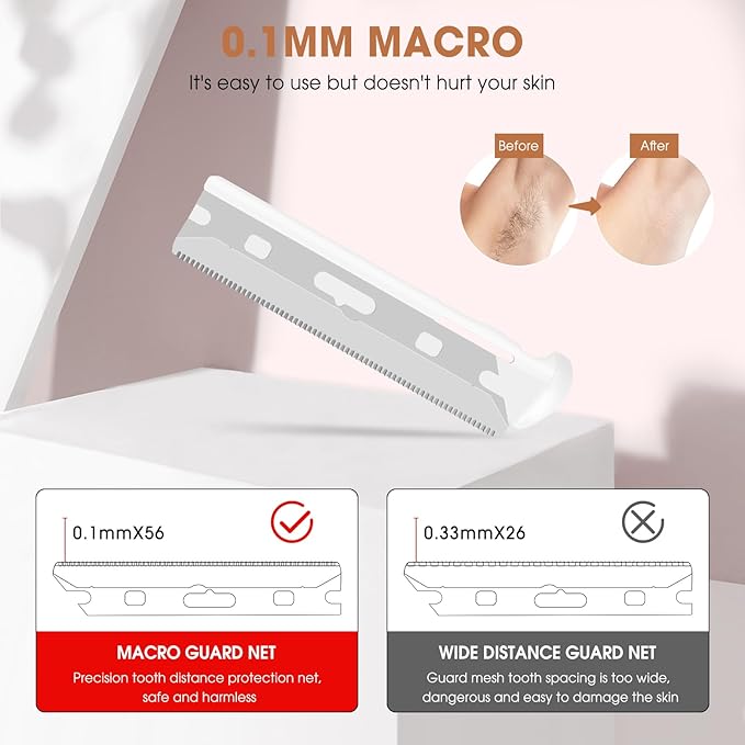 Facial Razor Replacement Blades - Better quality， Compatible with Tweezerman Stainless Steel Facial Razor - 20 Count