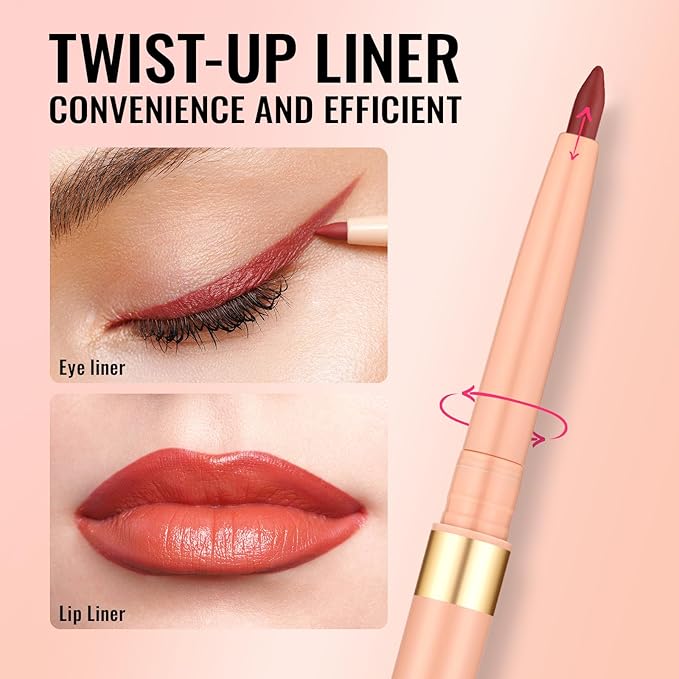 Oulac Waterproof Lipliner Pencil - Smooth and Creamy, Retractable Lip Makeup for Precision Application, Vegan & Cruelty-Free, LL06 Mulled Wine