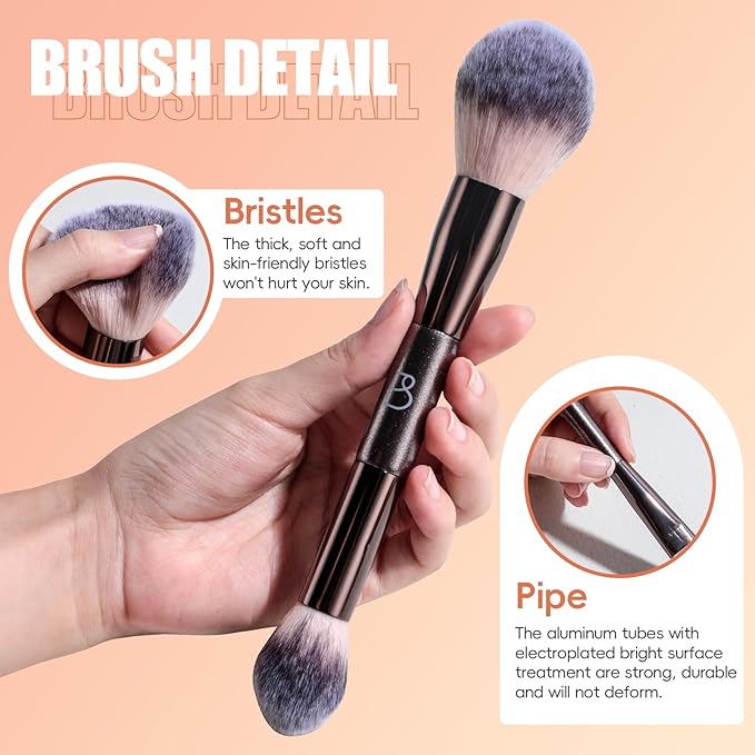 BS-MALL Professional Makeup Brushes Set With Makeup Sponge Set,double-ended Makeup Brush,foundation Brush For Liquid Makeup,kabuki Brush, Shampoo comb And Face Washing Kit,Travel Makeup Bag