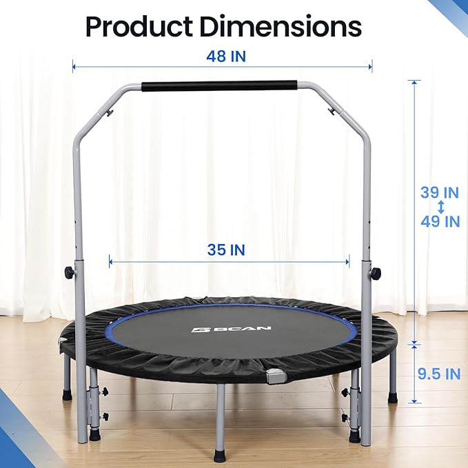 BCAN 40/48" Foldable Mini Trampoline Max Load 330lbs/440lbs
