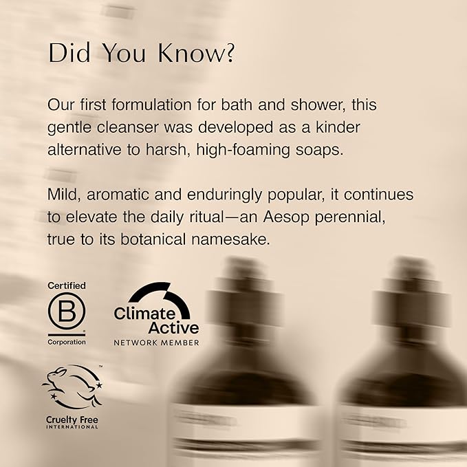 Aesop A Rose By Any Other Name Body Cleanser | Gentle Botanical Cleanser with Rose Petal Oil & Plant Extracts | 500 mL / 16.9 oz