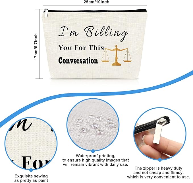 Lawyer Gifts for Women Makeup Bag Lawyer Appreciation Gift Thank You Gift for Lawyer Paralegal Attorney Judge Legal Assistant Law Student Graduation Birthday Gifts Cosmetic Bag Travel Makeup Pouch