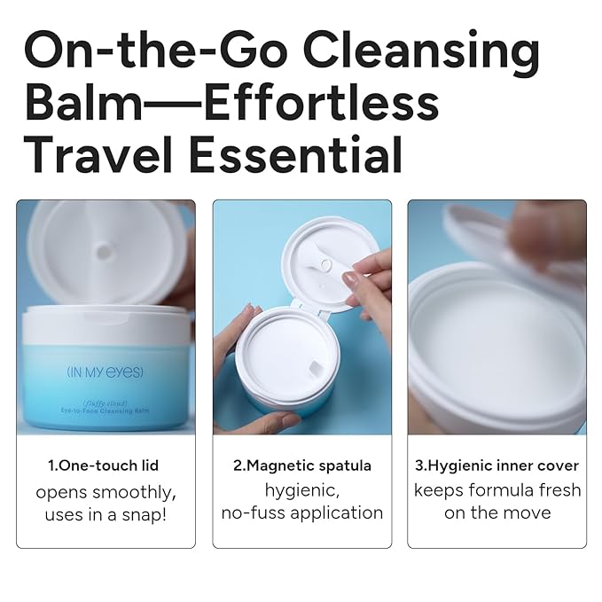 In My Eyes Cleansing Balm Makeup Remover, Natural Gentle Clean Balm for Waterproof Eye Face Lip Makeup, Oil Based Cleanser, Made for All Skin Types, Non-Comedogenic, 3.4fl.oz/100ml